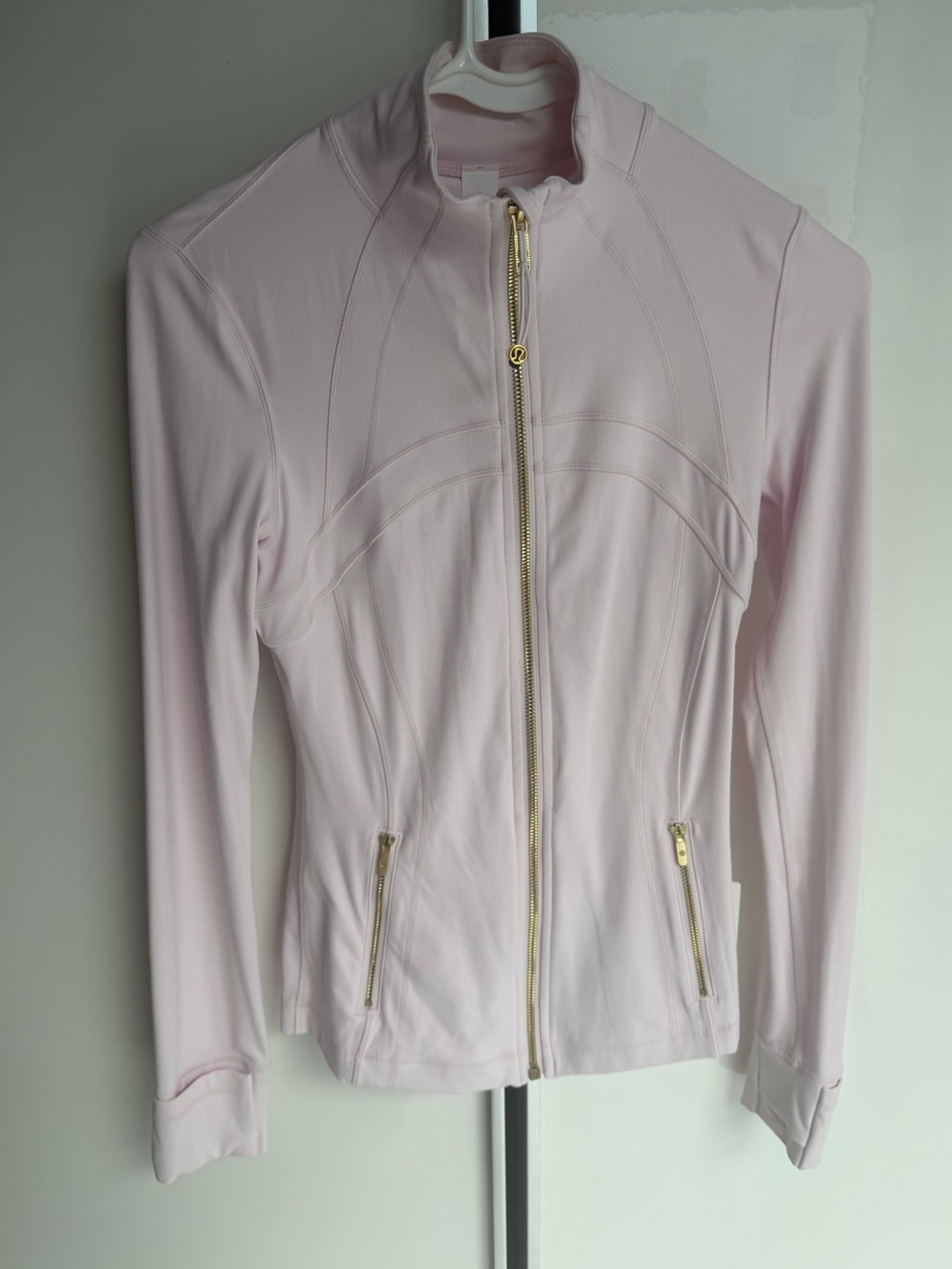 Lululemon Athletica Light Pink Utility Jacket with Gold Zipper